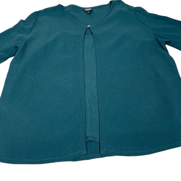 EILEEN FISHER Teal Green Two Piece Cami Cardigan Set Women's Size PS - Picture 7 of 16